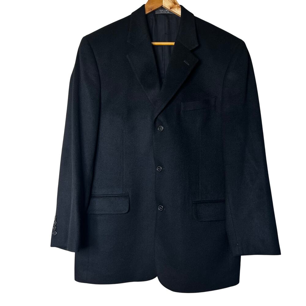 Alfani Mens Blazer Jacket Suit Coat Size 40R Cashmere Black Workwear Business